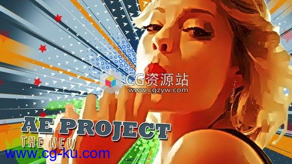 AE模板-单帧定格复古介绍片头 Freeze Frame Pop Art Retro Trailer的图片1