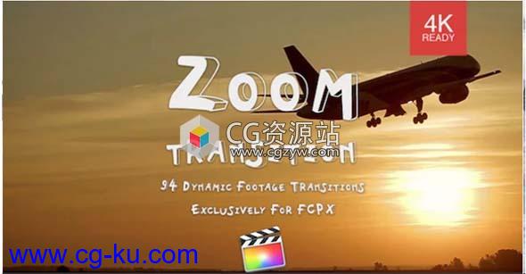 FCPX插件-94种4K动感冲击聚焦扭曲翻转旋转移动视频转场预设的图片1