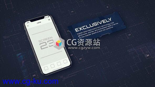 AE模板-科技感手机iPhoneX APP动画宣传片头的图片1