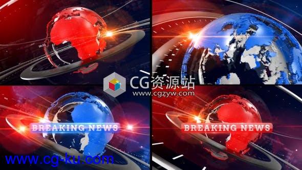 AE模板-新闻频道设计三维地球-栏目包装片头 Breaking News Opener的图片1