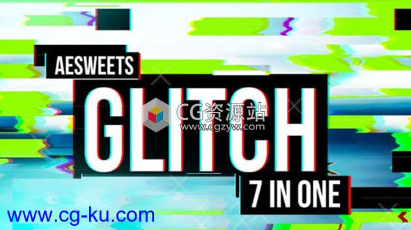 信号故障画面破损RGB色彩分离特效AE插件AEsweets Glitch 7in1 v1.0.3的图片1