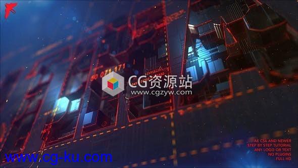 AE模板-E3D科技感三维片头Transforming Element3D Logo的图片1