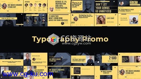 AE模板-企业公司促销文字排版视频介绍开场 Typography Promo的图片1