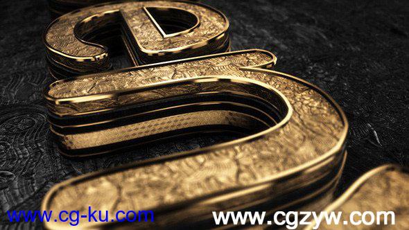 AE模版-震撼大气3D金属文字logo展示videohive-black-gold-logo-v3的图片1