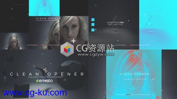 AE模板-创意多彩时尚快速节奏感标题排版视频包装片头 Clean Opener的图片1