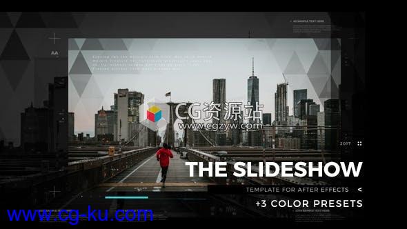 AE模板-灰暗背景简单动态图文幻灯片The Slideshow的图片1