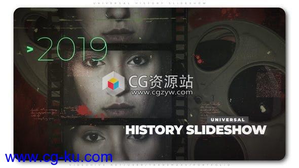 AE模板-水墨过渡历史回忆纪录片照片视频片头 Universal History Slideshow的图片1