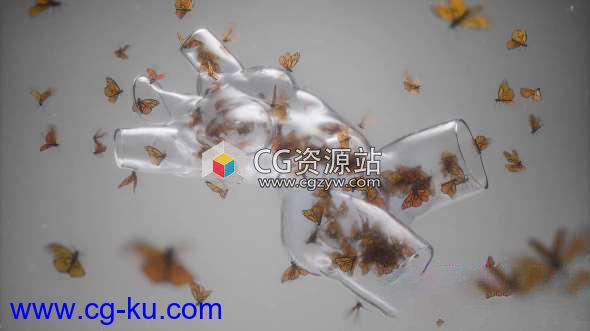 C4D+ZBrush蝴蝶玻璃场景制作教程 UNHIDE School – Butterflies Inside的图片1