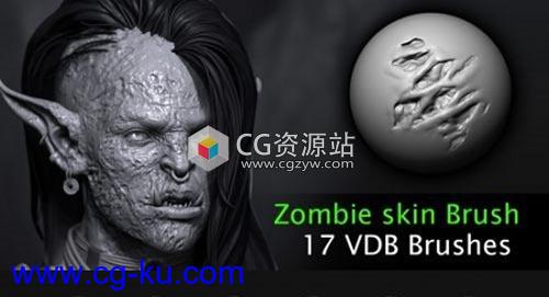 ZBrush僵尸皮肤笔刷预设 ArtStation Marketplace – Zombie skin VD Brushes的图片1