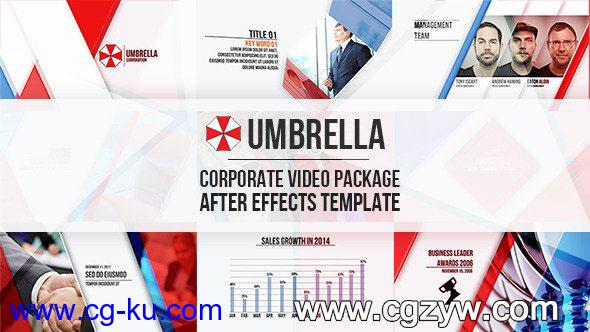 AE模板-企业宣传人物展示视频videohive-umbrella-corporate-video-package的图片1