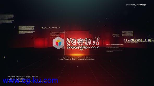 AE模板-HUD科幻空间未来感数字科技方块logo开场 Trade Block Logo Opener的图片1