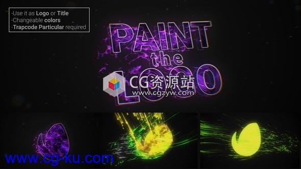 AE模板-快速故障粒子冲击Logo动画 Paint The Logo的图片1