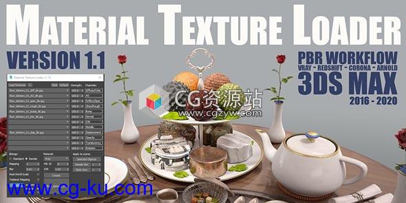 3DS MAX PBR材质加载插件 Gumroad – Material Texture Loader v1.3 for 3Ds Max 2016 – 2020的图片1