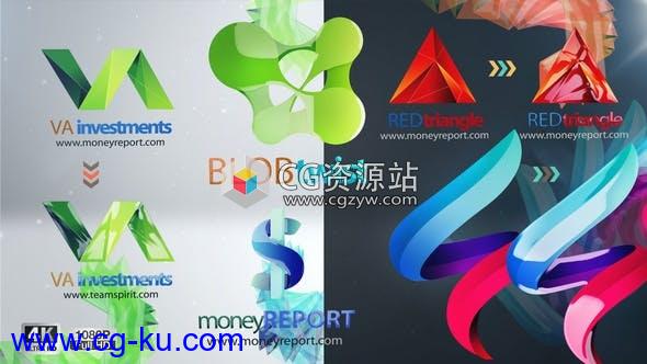 AE模板-明亮干净旋转反光质感Logo动画 Logo Reveal的图片1