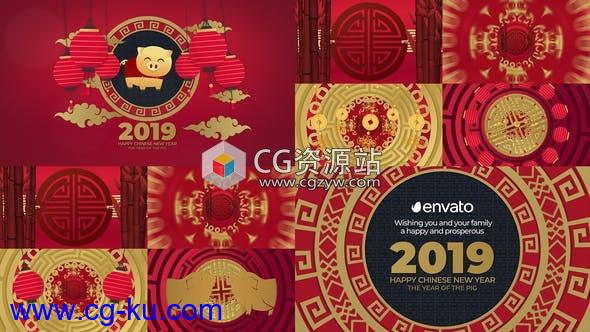 AE模板-中国风春节新年喜庆动画片头 Chinese New Year 2019的图片1