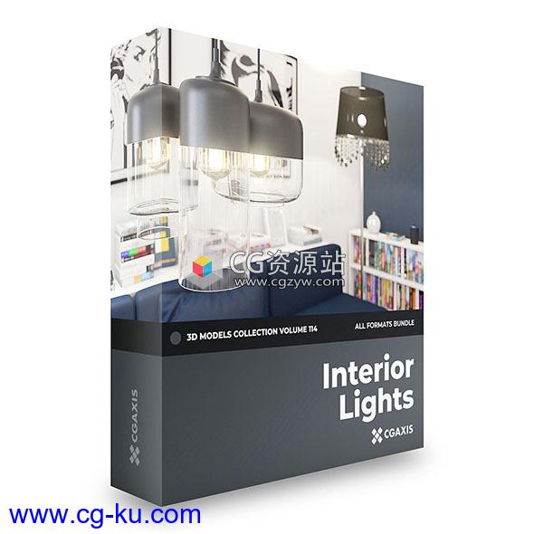 60个室内灯具吊顶灯台灯落地灯3D模型系列 CGAxis第114卷的图片2