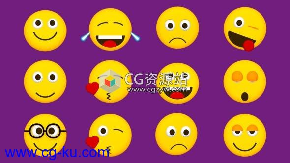 20个有趣情感Emoji表情符号动画包视频素材Animated Emoji Pack的图片1