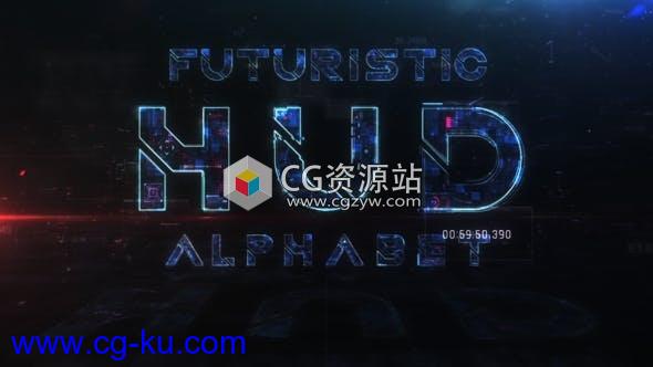 AE模板-未来派科技感HUD英文字母表动画 Futuristic HUD Alphabet的图片1