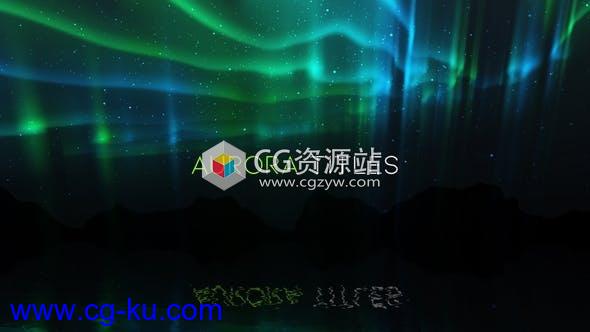 AE模板-唯美浪漫五彩极光粒子动画标题预告片片头Aurora Titles的图片1