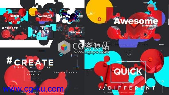 AE模板-时尚多彩图形遮罩排版宣传 Colorful Typographic Promo的图片1