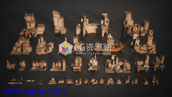 荒芜之地废墟工厂场景3D模型 Kitbash3d – Wasteland的图片1