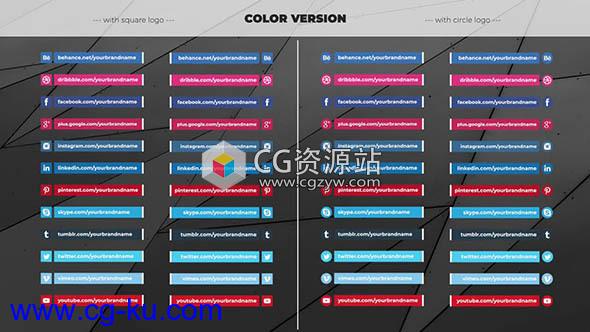 FCPX插件-社交媒体链接字幕条动画预设 Social Media Links的图片1