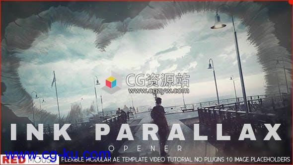 AE模板-照片回忆水墨遮罩视差图片开场 Ink Parallax Opener的图片1