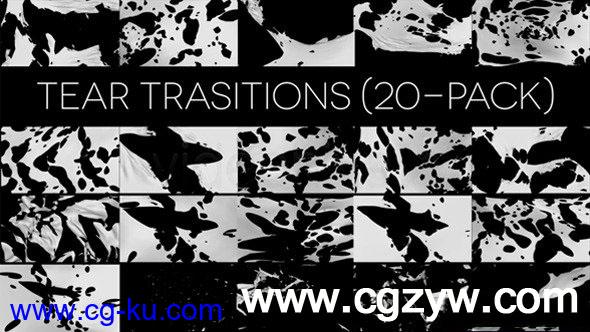 视频素材-20个布料破碎素材VideoHive Tear Transitions (Pack of 20)的图片1