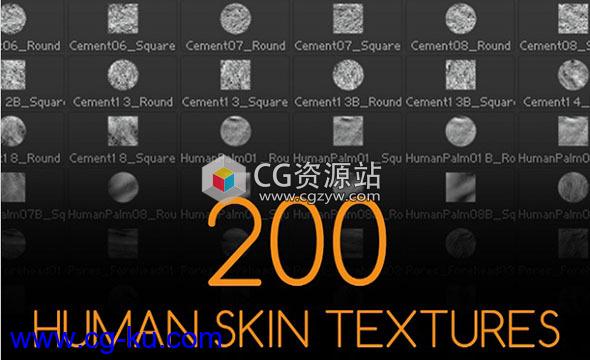 人物皮肤贴图材质素材 200 Human Skin Textures的图片1