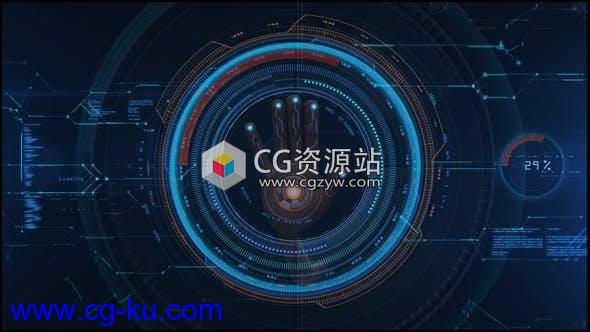 AE模板-科技感HUD手掌触摸指纹解锁logo动画片头 Hi Tech Opener的图片1