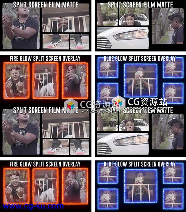 6套分屏发光叠加视频素材+4KPNG图片素材的图片1