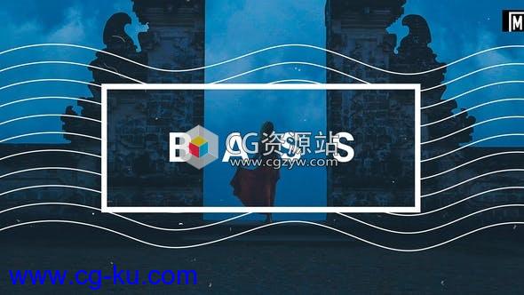 AE模板-时尚线条图形照片视频快闪片头Bass Snap Opener的图片1