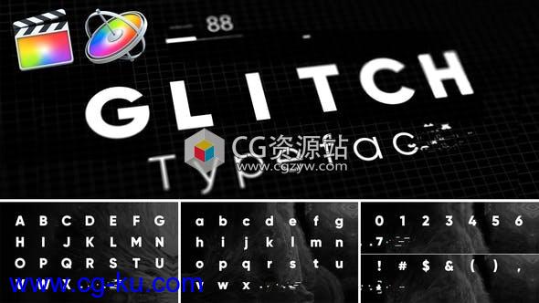 FCPX插件-科技感小故障文字标题动画 Glitch – Animated Typeface的图片1