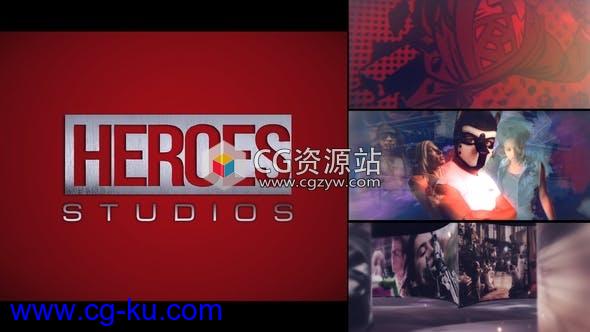 AE模板-漫画超级英雄预告片logo动画Heroes Logo Intro的图片1