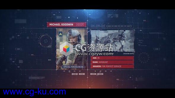 AE模板-科技感军事战争武器图片视频宣传片头 Military Identification的图片1