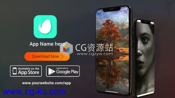 AE模板-Phone X和Andriod手机APP介绍产品宣传片动画的图片1