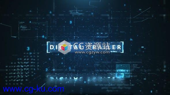 AE模板-蓝色科技感图片视频预告片头Digital Trailer的图片1