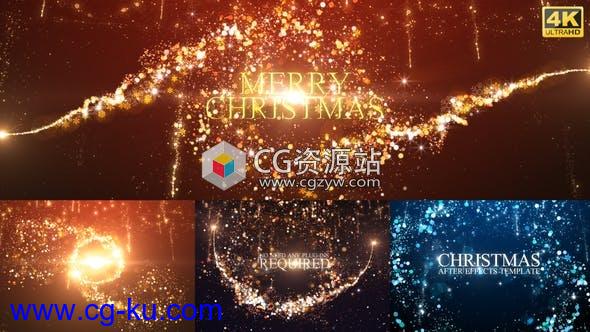 AE模板-魔术闪光粒子背景圣诞节标题动画Christmas的图片1