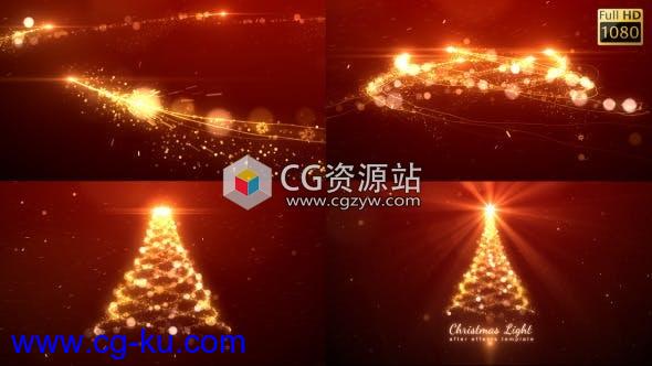 AE模板-节日快乐魔法光线粒子圣诞树视频片头Christmas Light的图片1