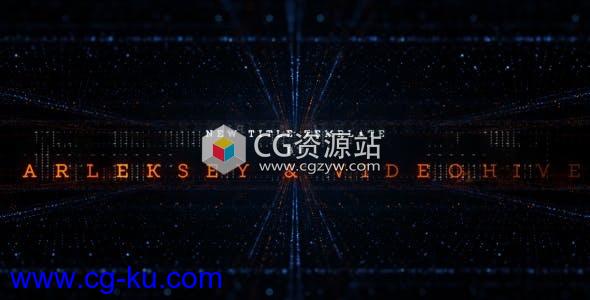 AE模板-科技感粒子焦点文字标题片头Dots Digital Titles的图片1