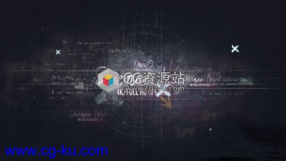 AE模板-科学元素学校黑板数学公式Logo动画 Science Logo的图片1