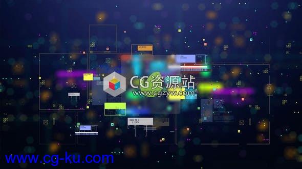 AE模板-4K现代炫彩科技感元素logo动画Hi-Tech Logo Reveal的图片1