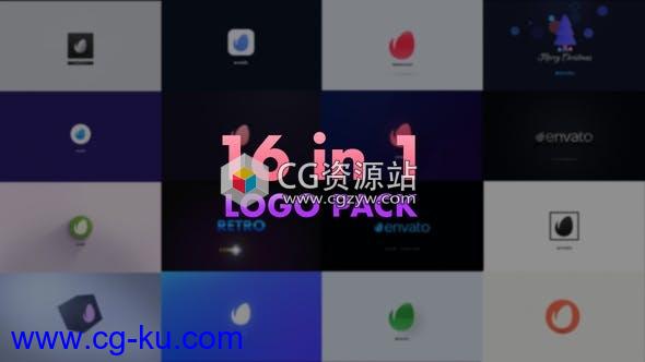 AE模板-16种简洁快速企业logo动画Logo Opener Pack的图片1