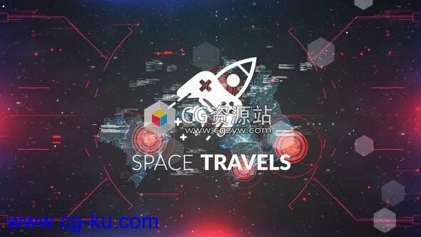 AE模板-未来派高科技元素太空旅行logo动画Space Travels的图片1