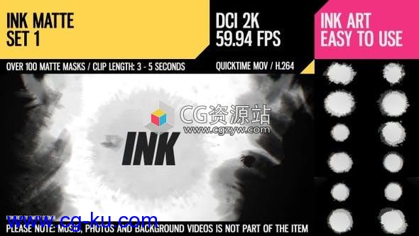 162组中国风水墨扩散遮罩转场效果视频素材Ink Matte的图片1