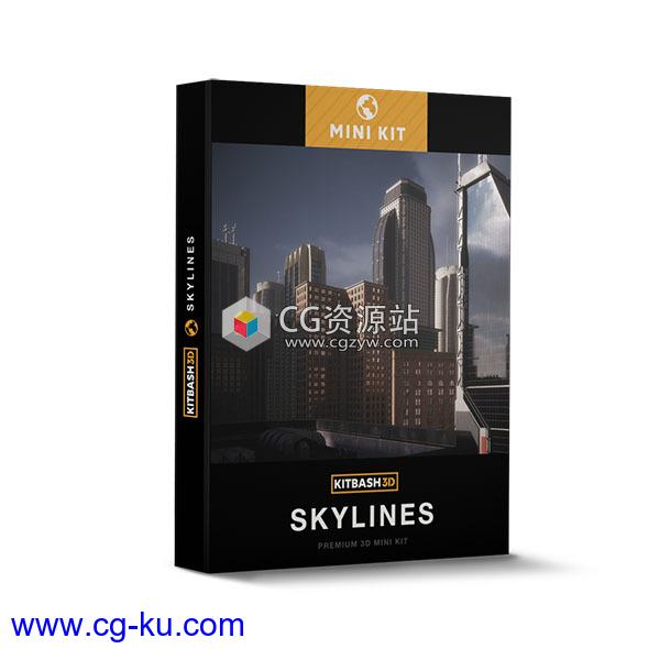 现代高楼大厦3D模型 Kitbash3D – Mini Kit Skylines的图片1