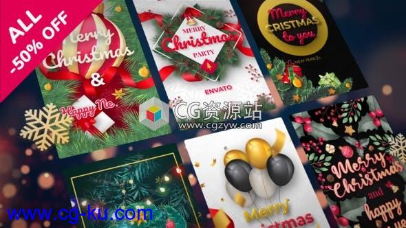 AE模板-INS故事竖屏圣诞节问候祝福片头Christmas Instagram Stories的图片1