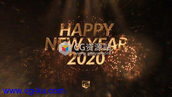 AE模板-2020年新年金色粒子倒计时烟花动画New Year’s eve elegant countdown的图片1