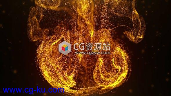 AE模板-流动金色粒子掉落logo片头 Flowing Particles Drop Logo的图片1