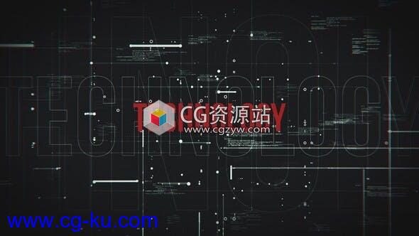 AE模板-暗黑数字史诗高科技线条文字标题预告片Technology Grid的图片1